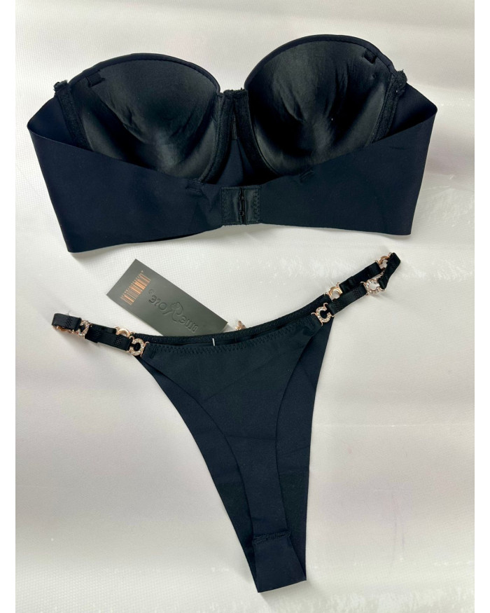 Комплект білизни Black Rose безшовний з трусиками стрінгами та push-up