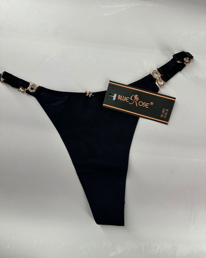 Комплект білизни Black Rose безшовний з трусиками стрінгами та push-up