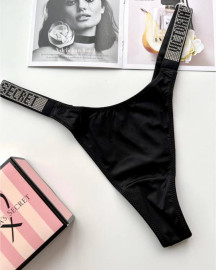Трусики стрінги зі стразами з логотипом Victoria’s Secret