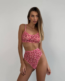 Комплект із прозорої мікросітки рожевий з сердечками